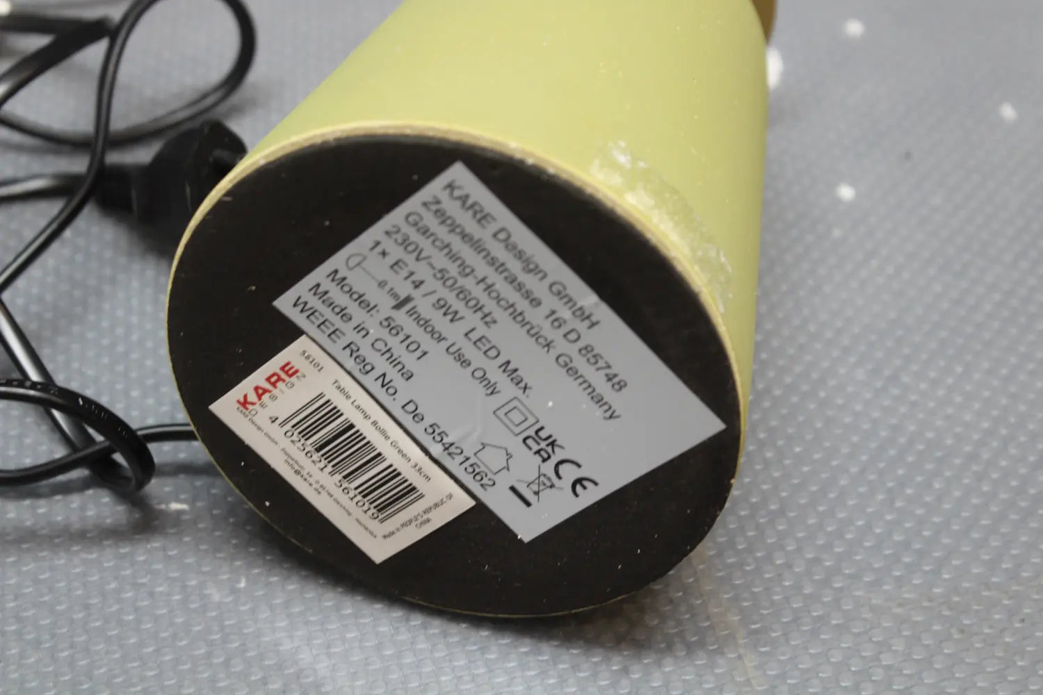 B-Ware Kare Tischlampe Tischleuchte Bollie Betonfuß Grün Opalglas 31 Cm Siehe Text/Foto - 4025621561019