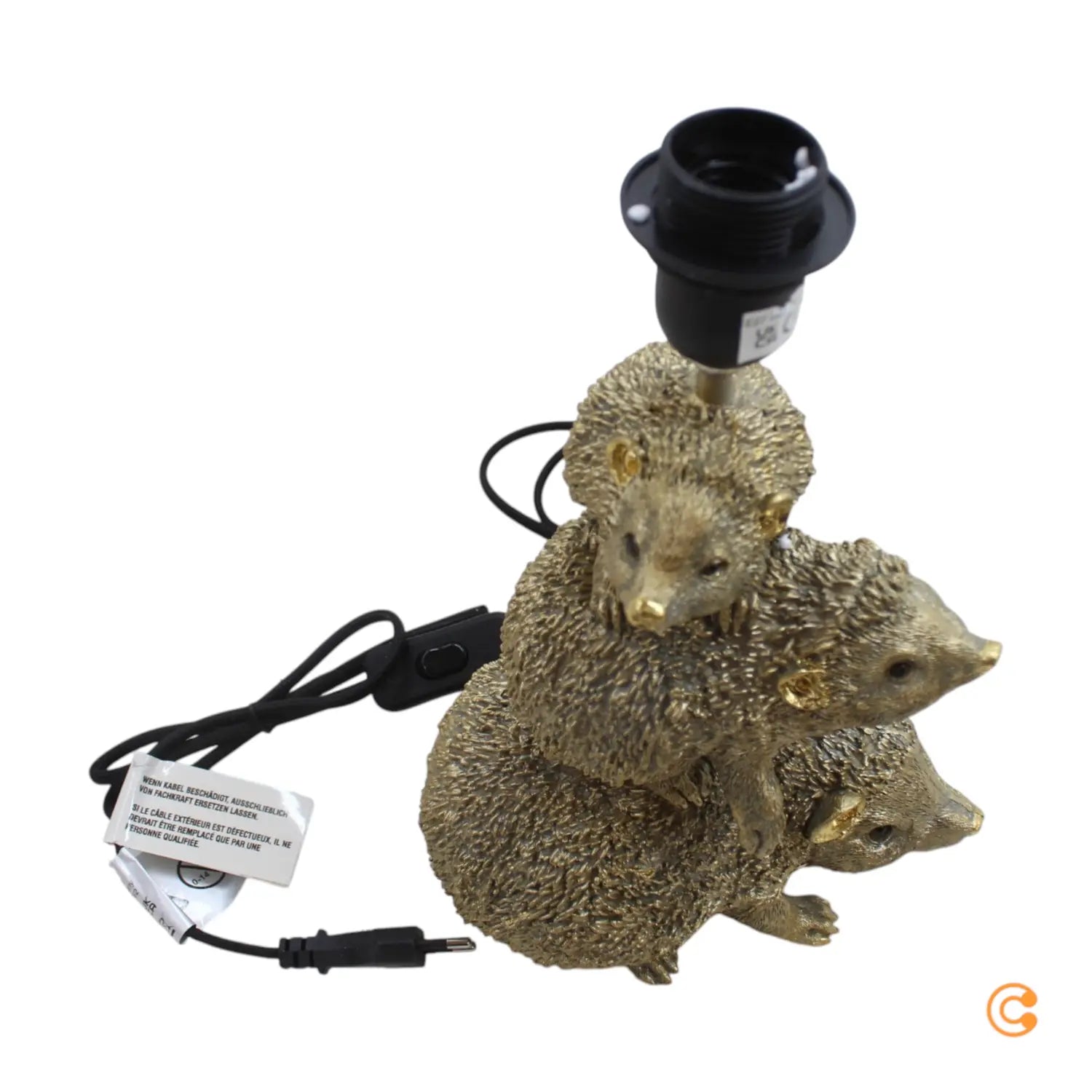 B-Ware Kare Tischleuchte Lampe Igel Familie Animal Gold Braun E27 Leuchte Wohnzimmer979 - 4025621568599