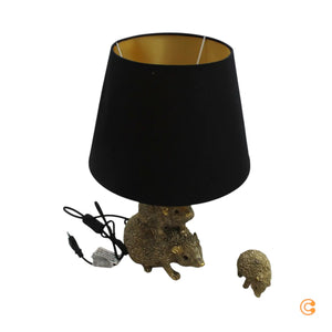 B-Ware Kare Tischleuchte Lampe Igel Familie Animal Gold Braun E27 Leuchte Wohnzimmer