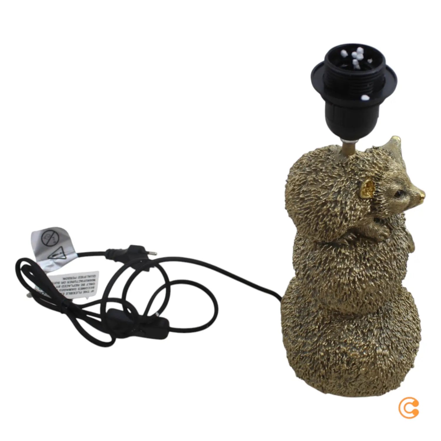 B-Ware Kare Tischleuchte Lampe Igel Familie Animal Gold Braun E27 Leuchte Wohnzimmer - 4025621568599