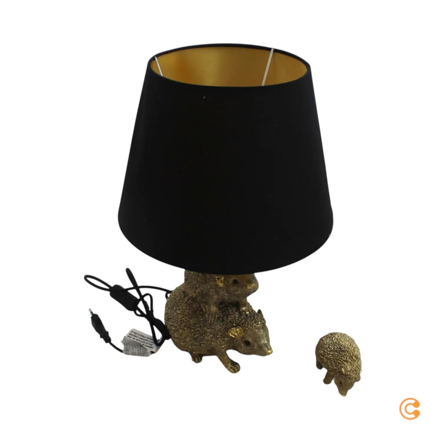 B-Ware Kare Tischleuchte Lampe Igel Familie Animal Gold Braun E27 Leuchte Wohnzimmer979 - 4025621568599