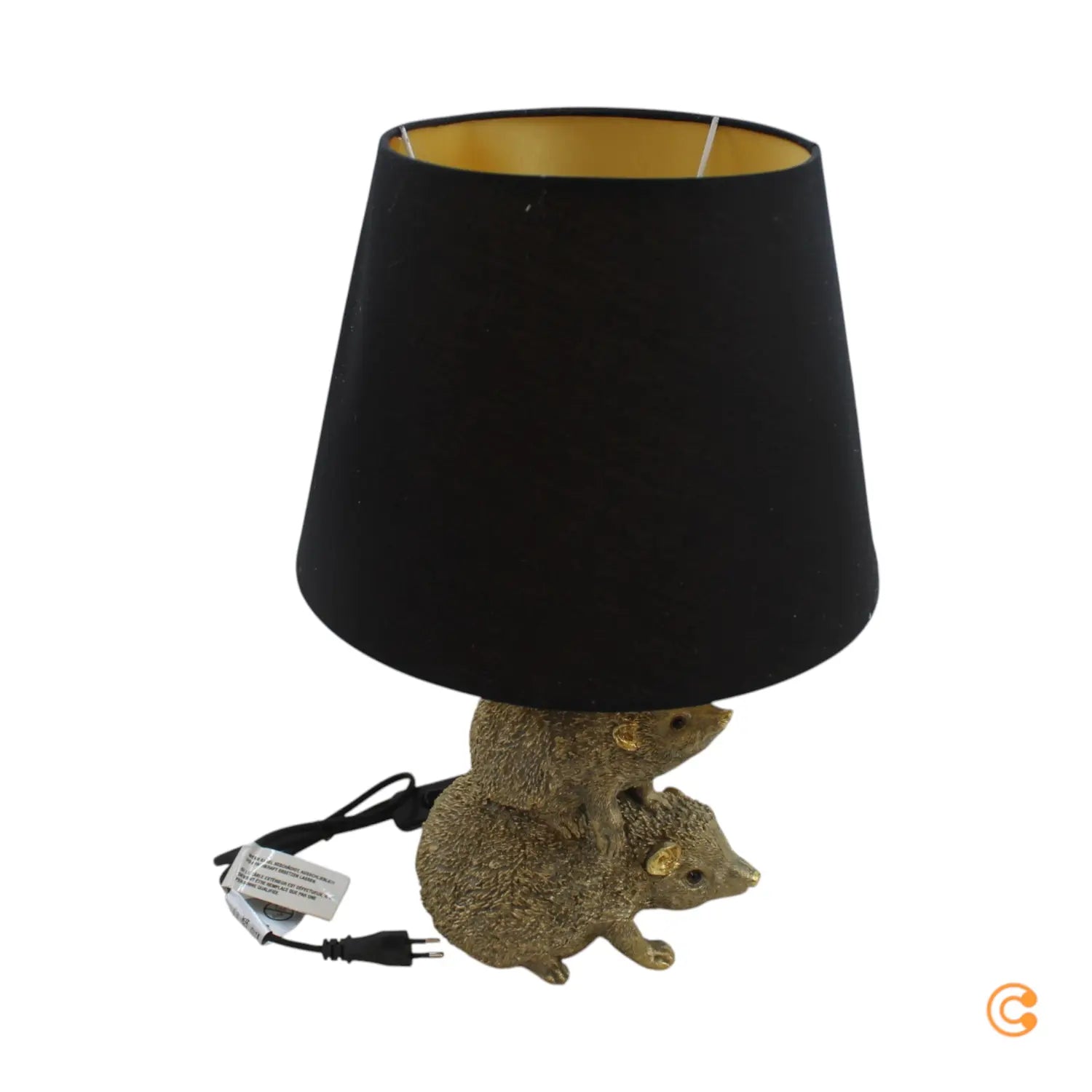 B-Ware Kare Tischleuchte Lampe Igel Familie Animal Gold Braun E27 Leuchte Wohnzimmer - 4025621568599