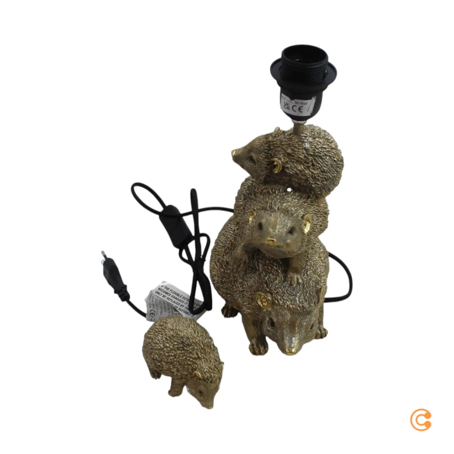B-Ware Kare Tischleuchte Lampe Igel Familie Animal Gold Braun E27 Leuchte Wohnzimmer979 - 4025621568599