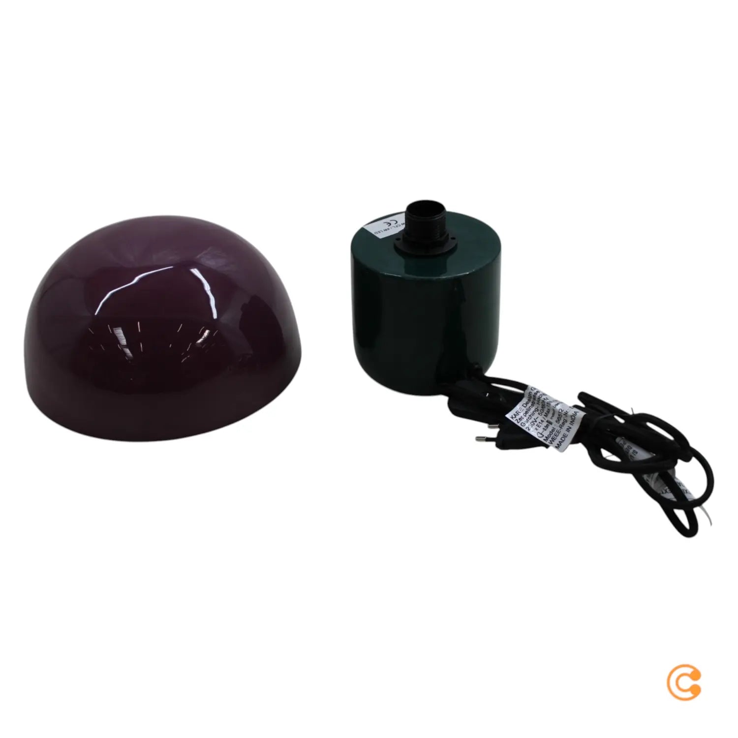 B-Ware Kare Tischleuchte Lampe Mushroom Lila Grün Stahl E14 Led Schalter Kabel 20 Cm - 4025621565123