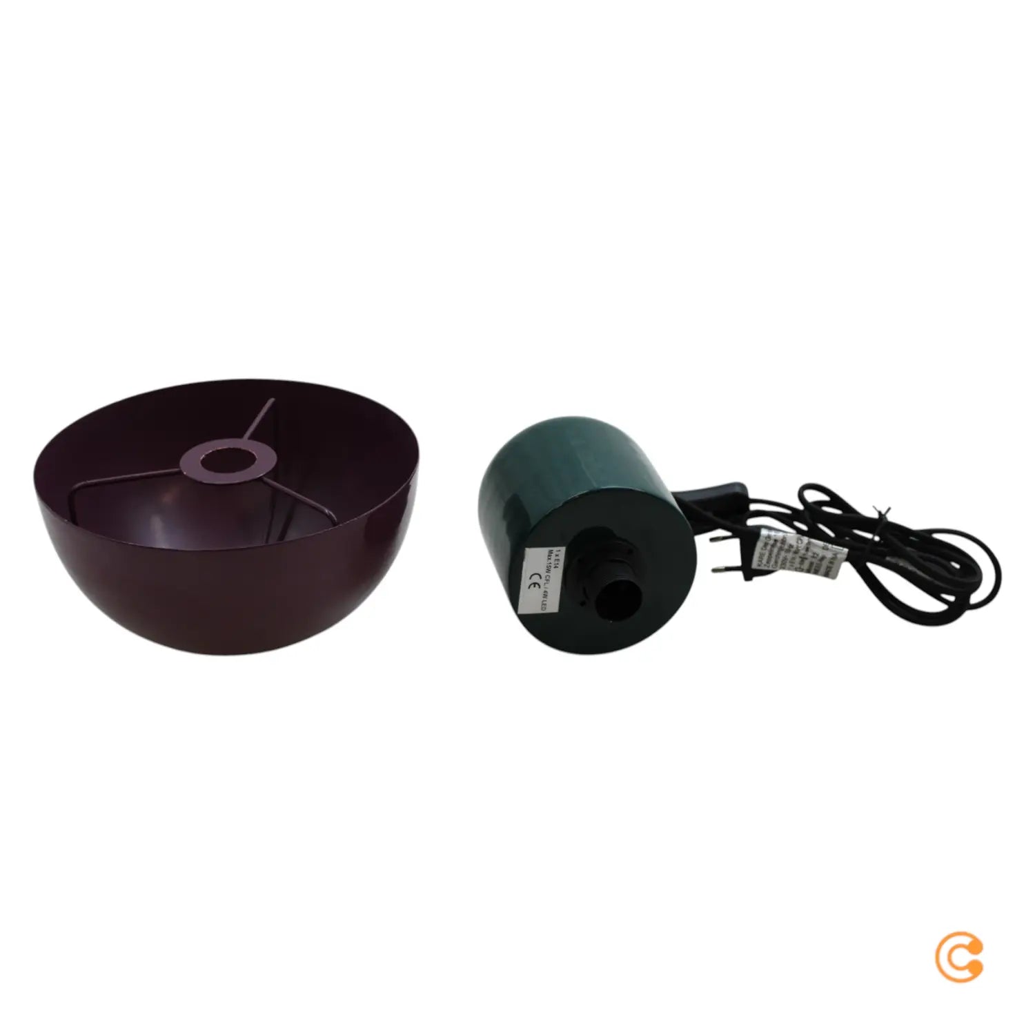 B-Ware Kare Tischleuchte Lampe Mushroom Lila Grün Stahl E14 Led Schalter Kabel 20 Cm - 4025621565123