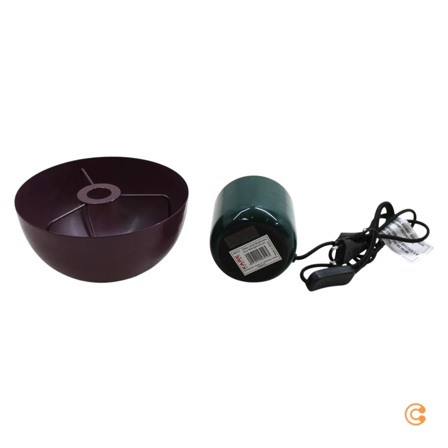 B-Ware Kare Tischleuchte Lampe Mushroom Lila Grün Stahl E14 Led Schalter Kabel 20 Cm - 4025621565123