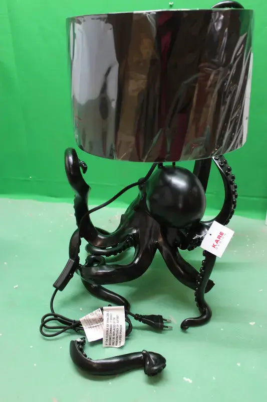 B-Ware Kare Tischleuchte Lampe Octopus Schwarz Textil Polyester Kunstharz Höhe 47cm Led - 4025621564089