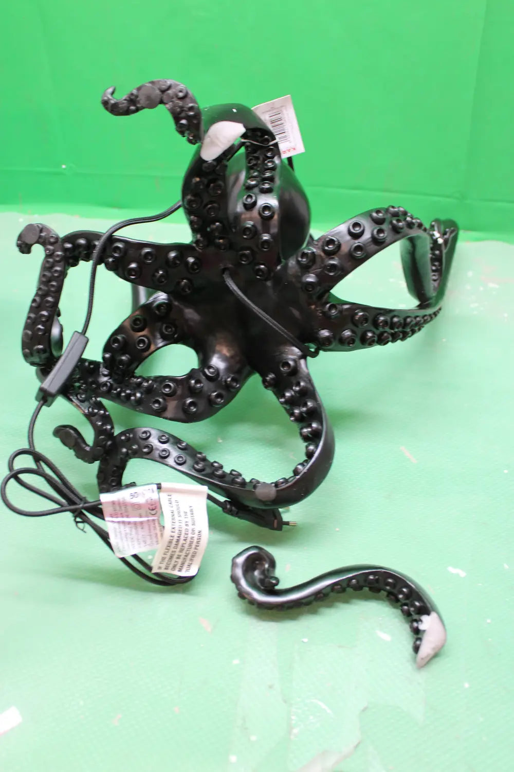 B-Ware Kare Tischleuchte Octopus Schwarz Textil Kunstharz 47cm Led Siehe Text/Foto - 4025621564089