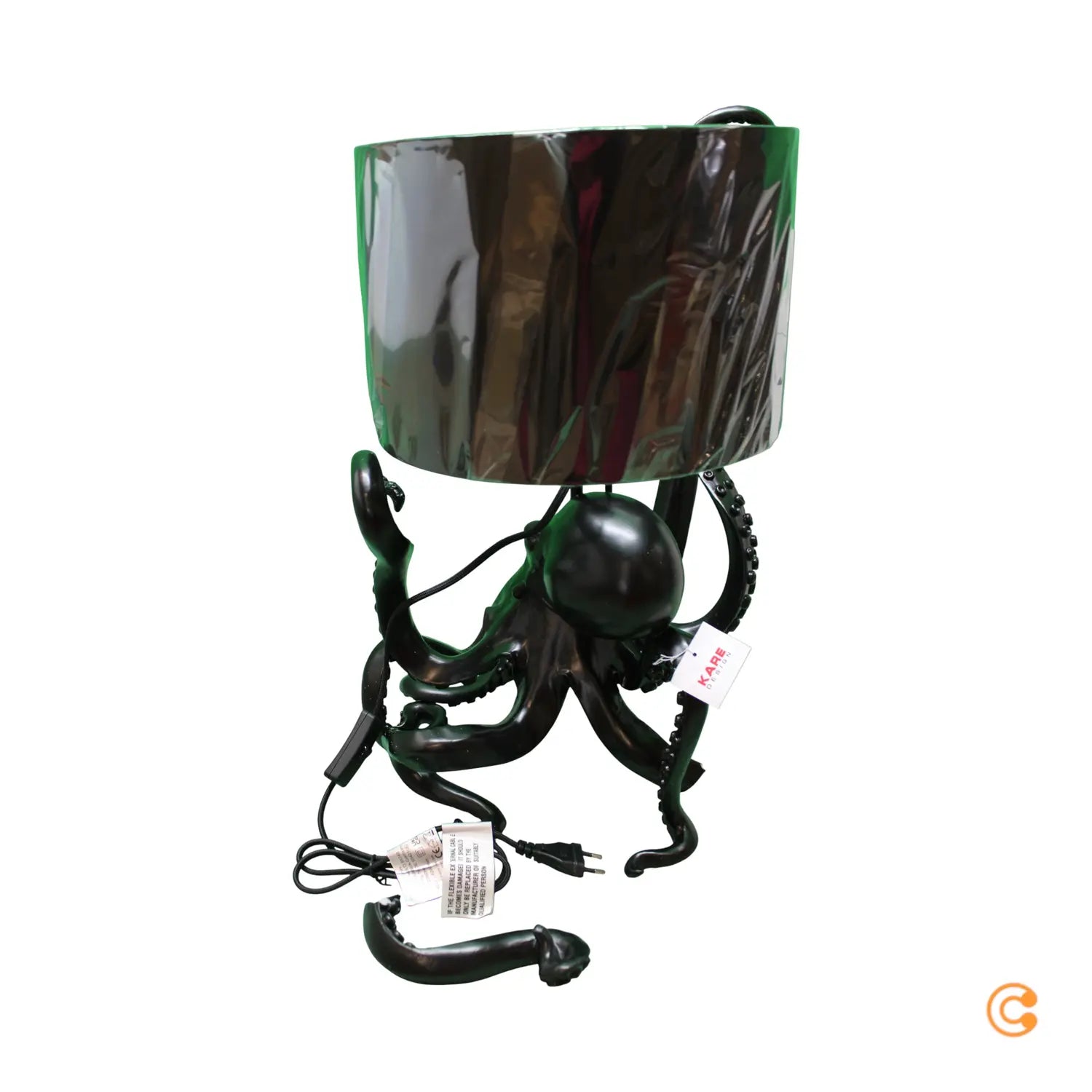 B-Ware Kare Tischleuchte Octopus Schwarz Textil Kunstharz 47cm Led Siehe Text/Foto - 4025621564089