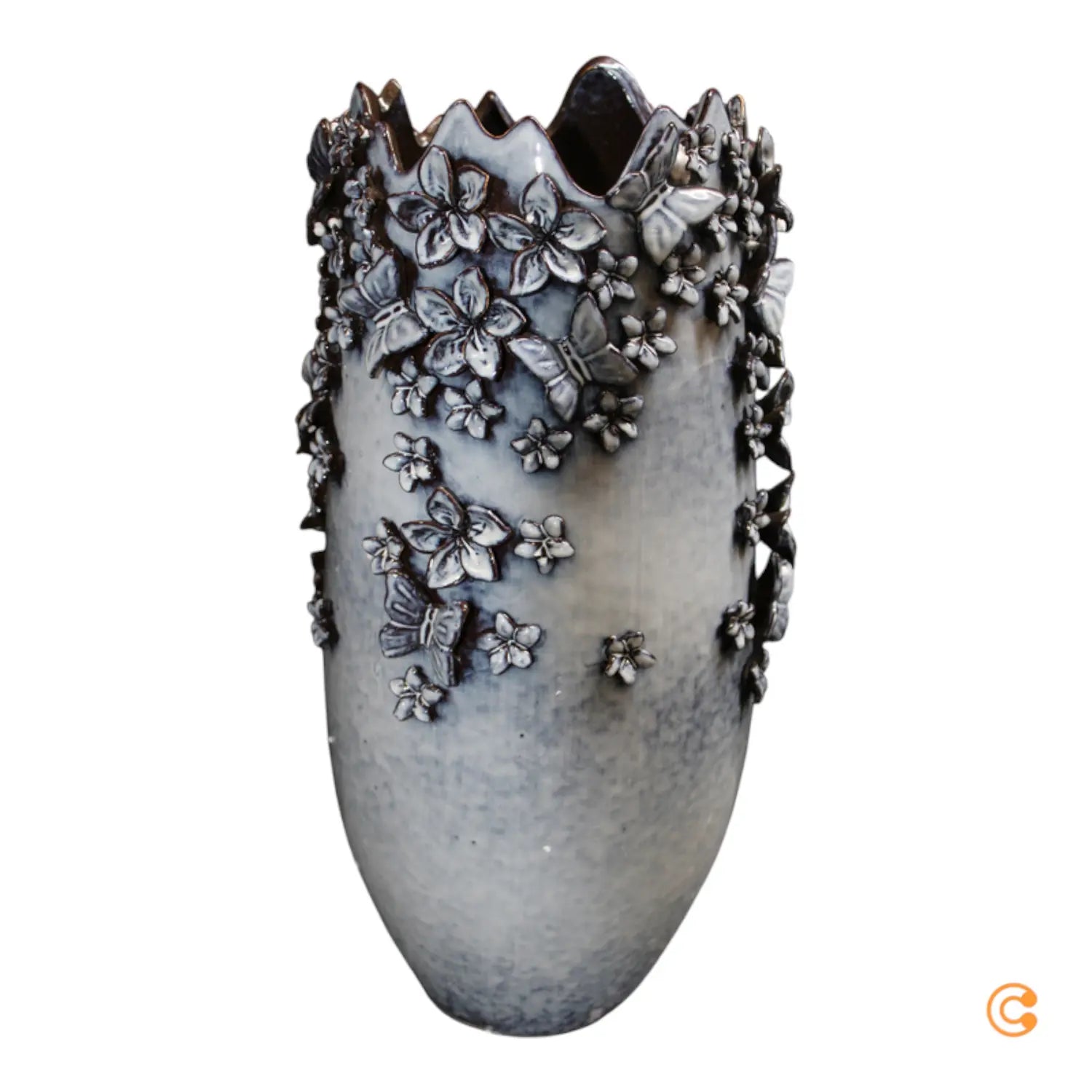 B-Ware Kare Vase Butterflies Gefäß Schmetterlinge H50cm Steinzeug Siehe Text/Foto - 4025621604648