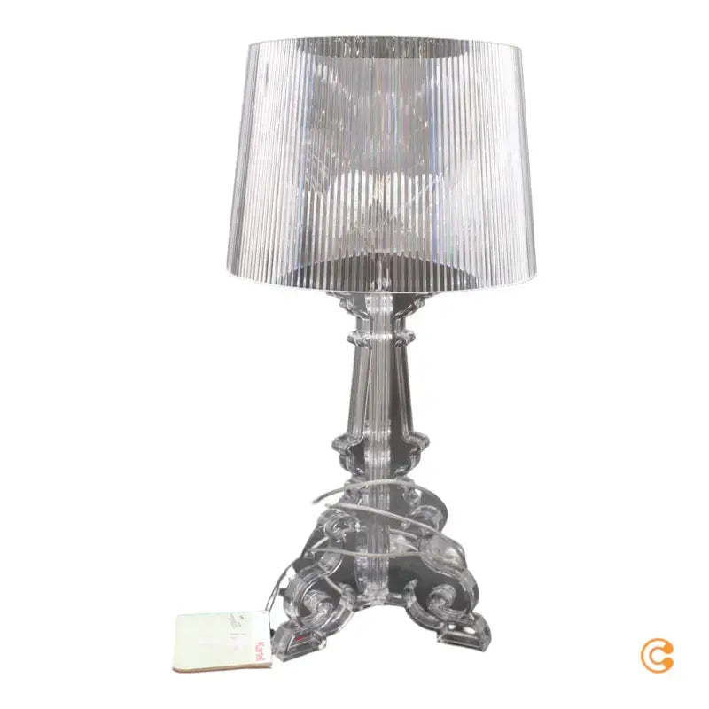B-Ware Kartell Bourgie Tischleuchte Lampe Kristall Transparent Polycarbonat 3x40 W E14