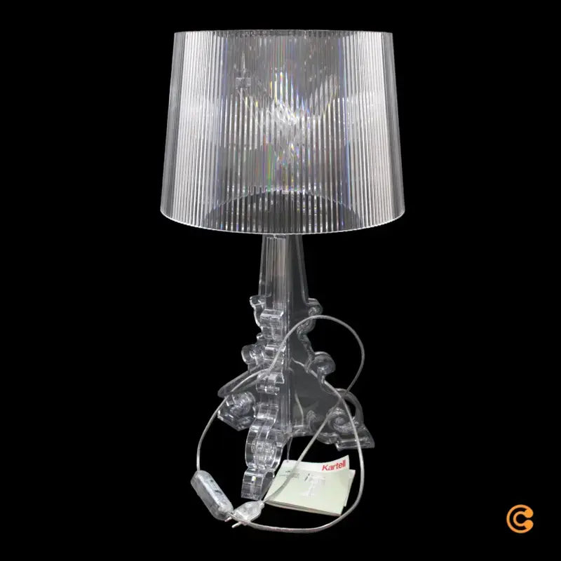 B-Ware Kartell Bourgie Tischleuchte Lampe Kristall Transparent Polycarbonat 3x40 W E14