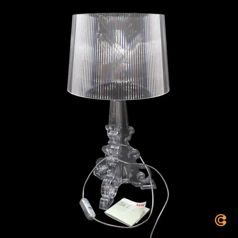 B-Ware Kartell Bourgie Tischleuchte Lampe Kristall Transparent Polycarbonat 3x40 W E14