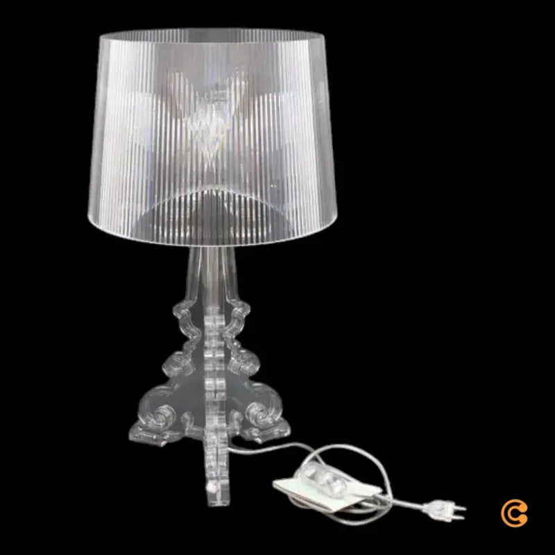B-Ware Kartell Bourgie Tischleuchte Lampe Kristall Transparent Polycarbonat 3x40 W E14
