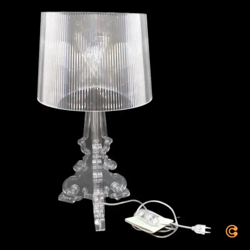 B-Ware Kartell Bourgie Tischleuchte Lampe Kristall Transparent Polycarbonat 3x40 W E14