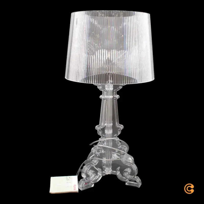 B-Ware Kartell Bourgie Tischleuchte Lampe Kristall Transparent Polycarbonat 3x40 W E14