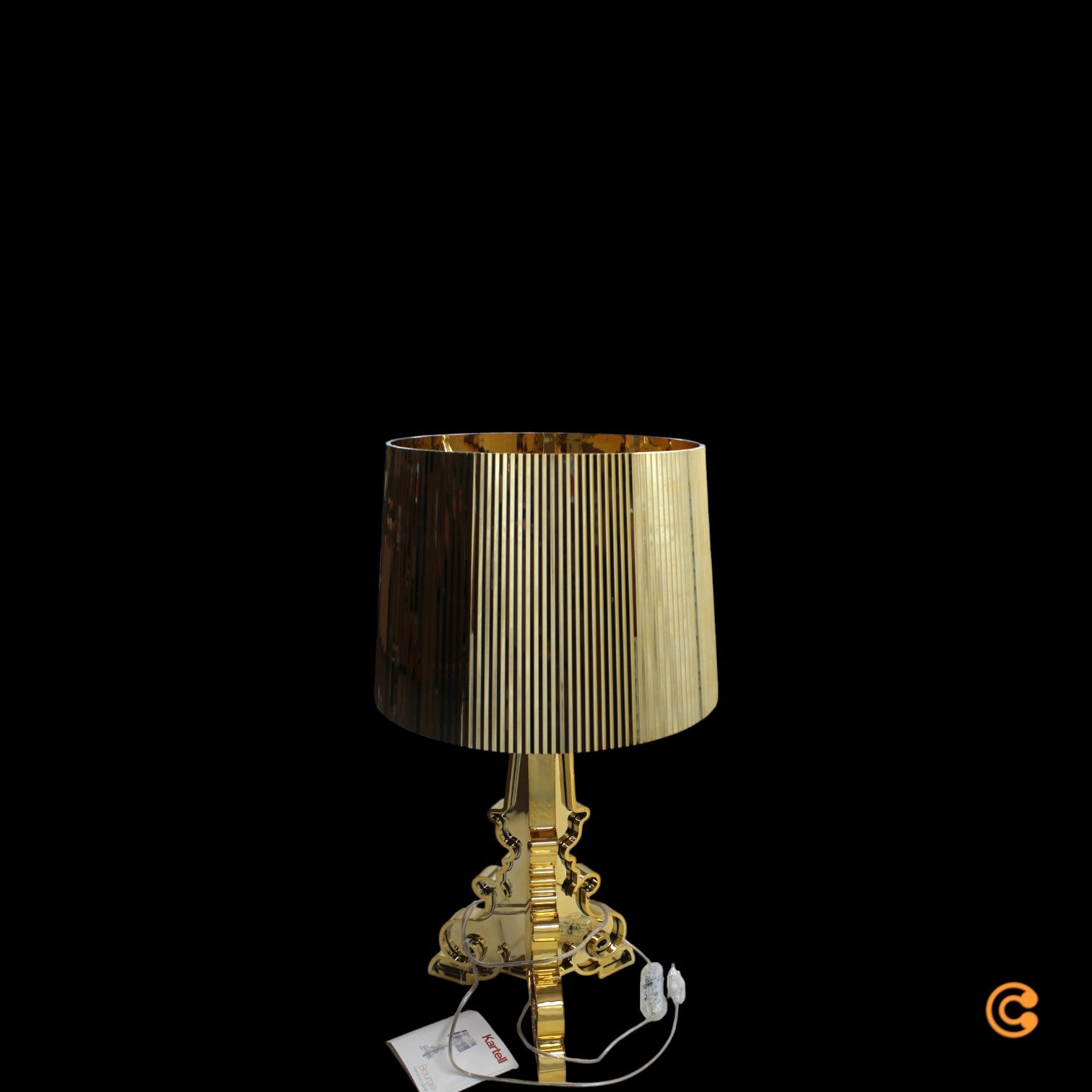 Kartell Tischleuchte Lampe Bourgie LED Gold Schalter Dimmer Höhenverstellbar - 8034105781030