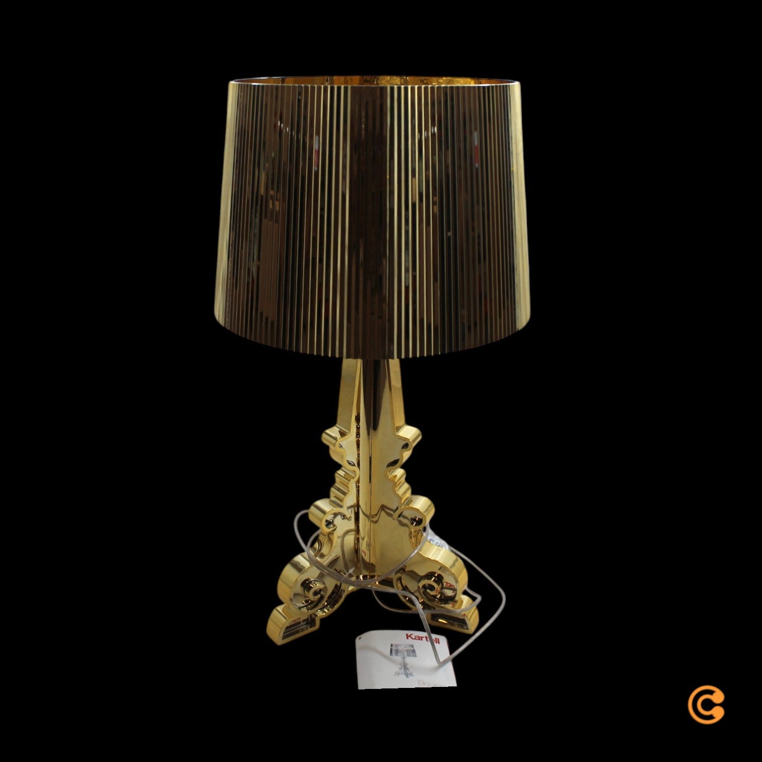 Kartell Tischleuchte Lampe Bourgie LED Gold Schalter Dimmer Höhenverstellbar - 8034105781030