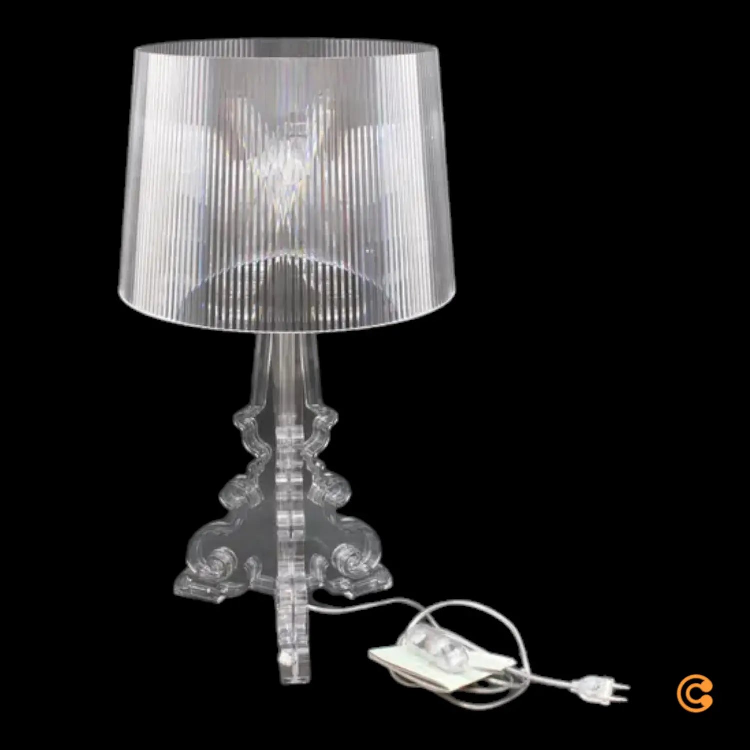 B-Ware Kartell Bourgie Tischleuchte Lampe Kristall Transparent Polycarbonat 3x40 W E14  - 8058967307566