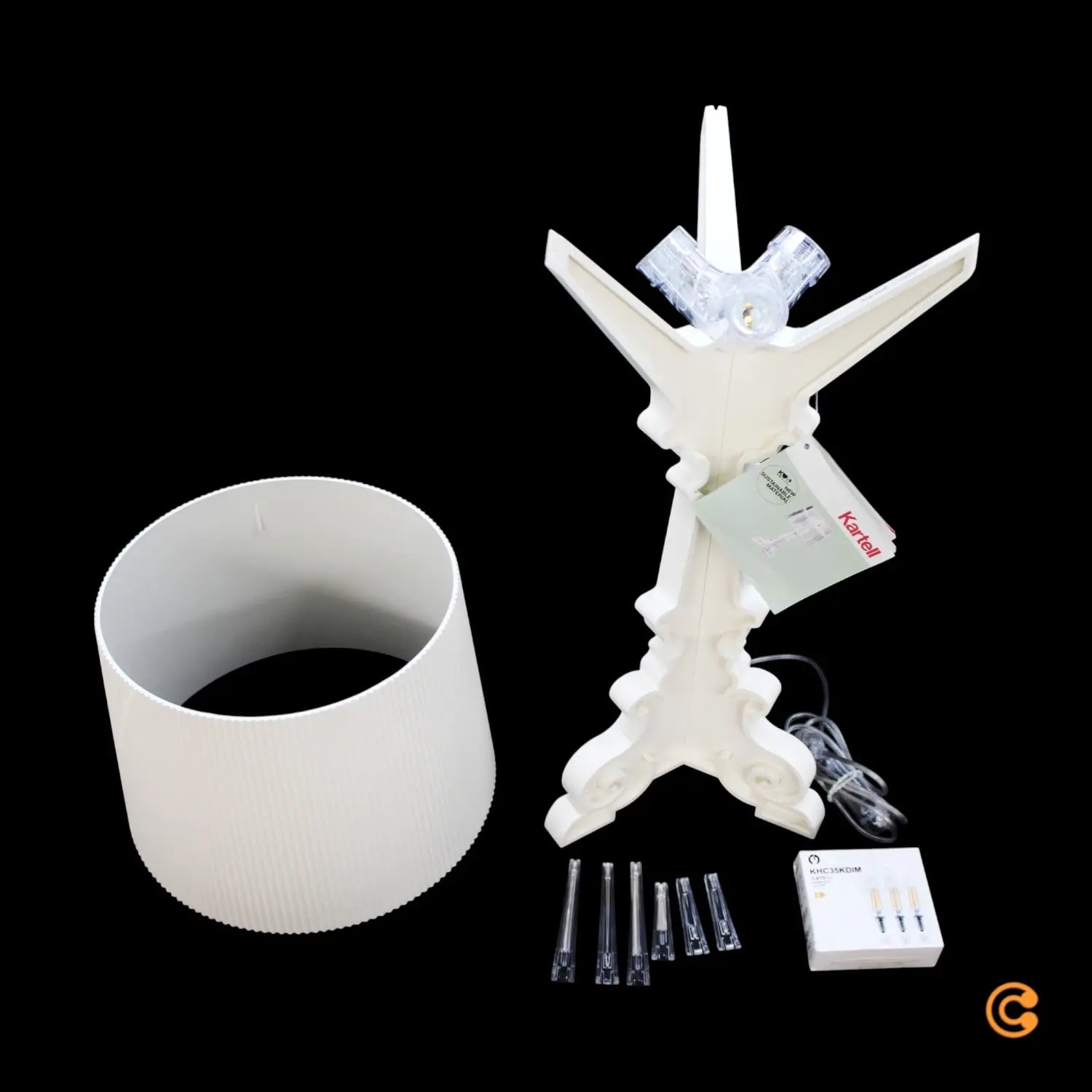 B-Ware Kartell Tischleuchte Lampe Led Bourgie Leuchte E14 Weiß Dimmbar Warmweiß - 8058967311822
