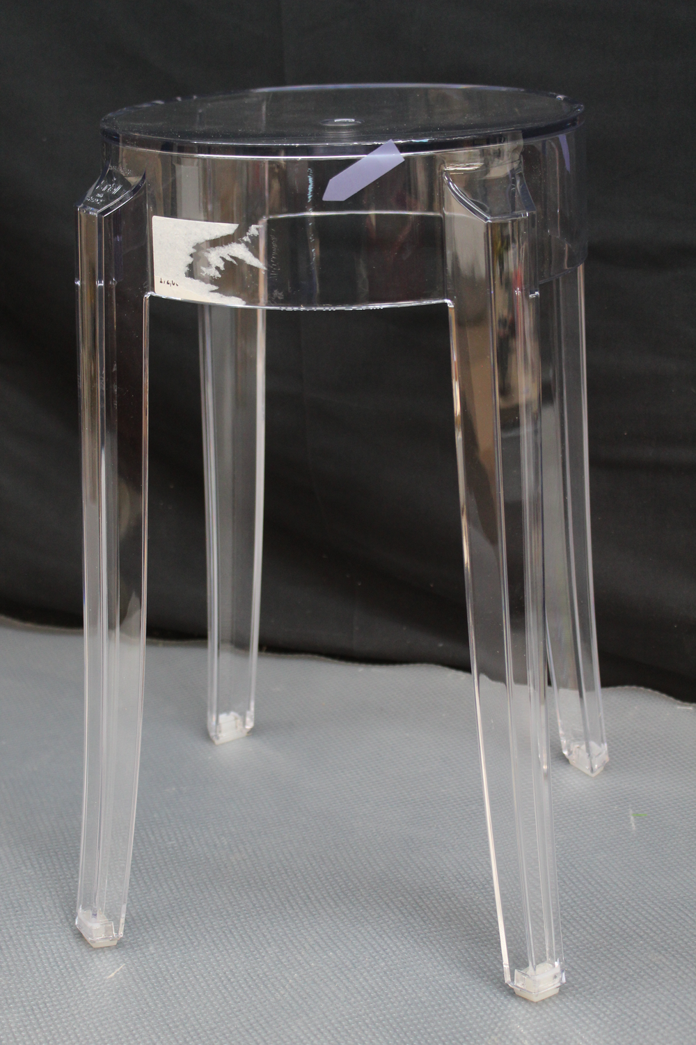 B-Ware Kartell Charles Hocker Stuhl Loungehocker Sitz H 46 Cm Transparent Designhocker  - 8034105780354