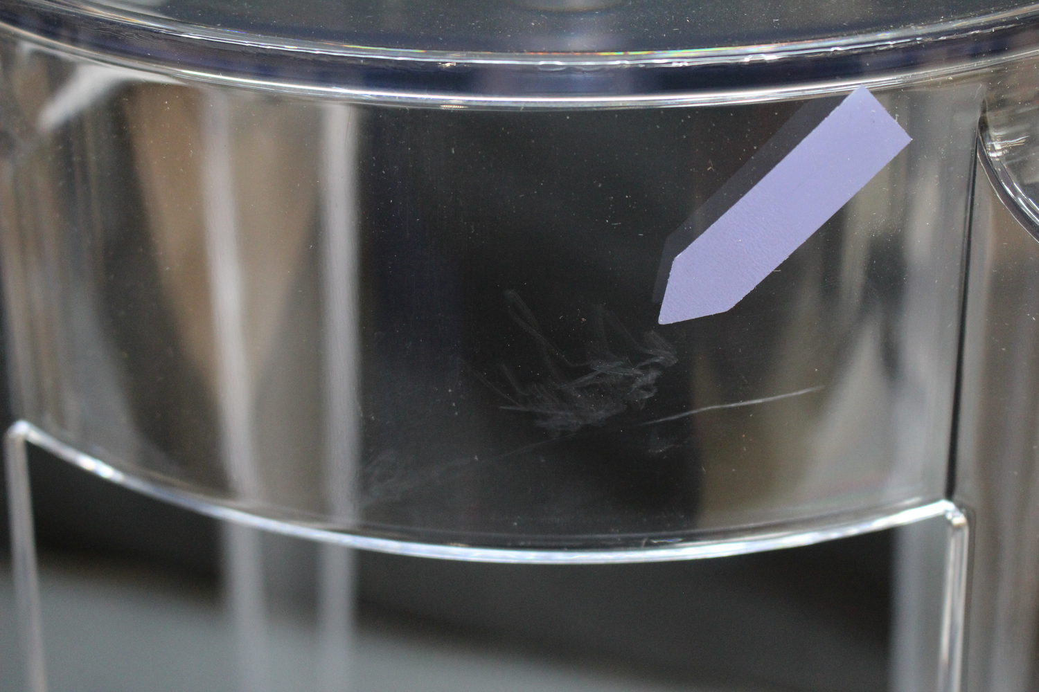 B-Ware Kartell Charles Hocker Stuhl Loungehocker Sitz H 46 Cm Transparent Designhocker  - 8034105780354