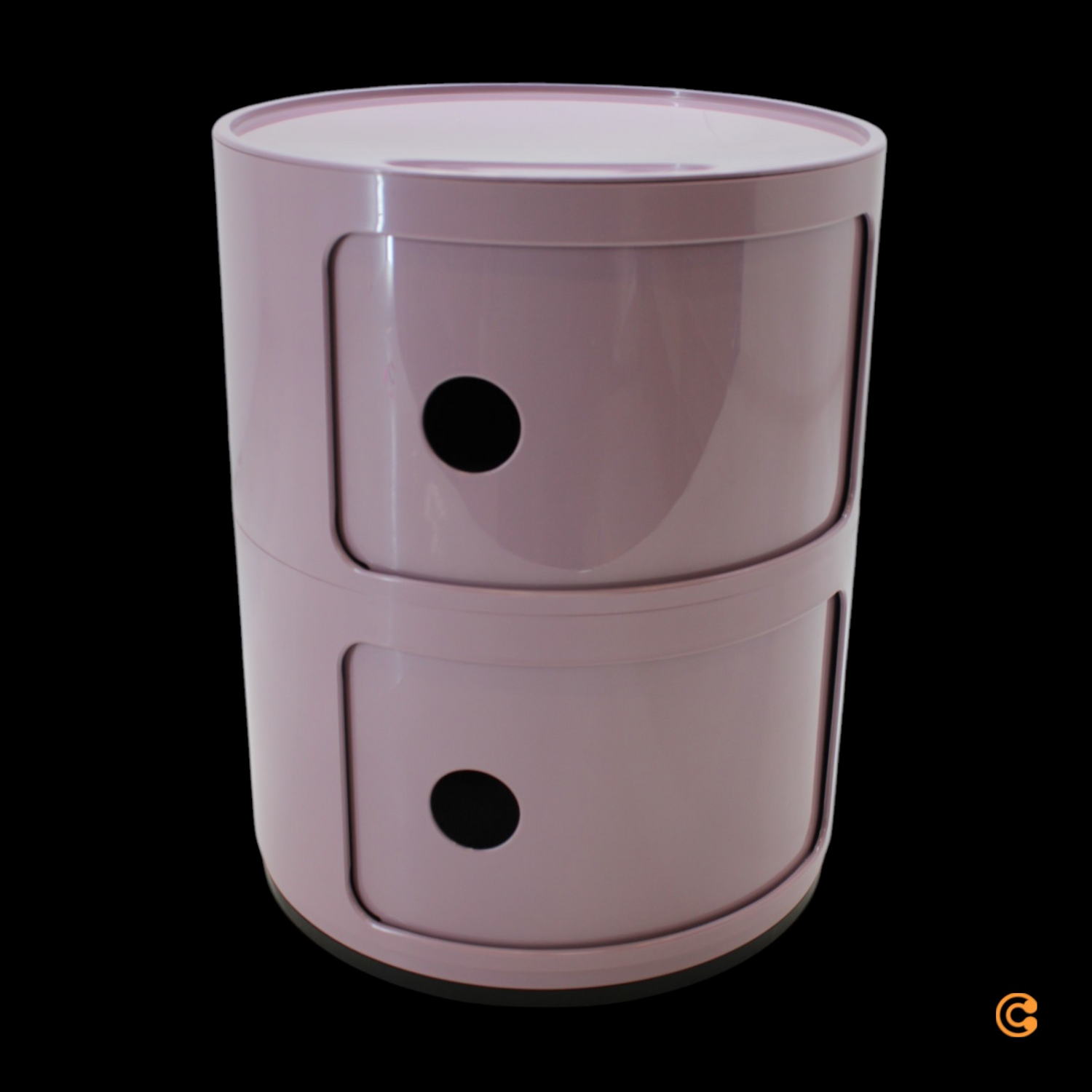 B-Ware Kartell Componibili Beistelltisch Container Mauve Rund 2 Ebenen Designklassiker  - 8058967361360