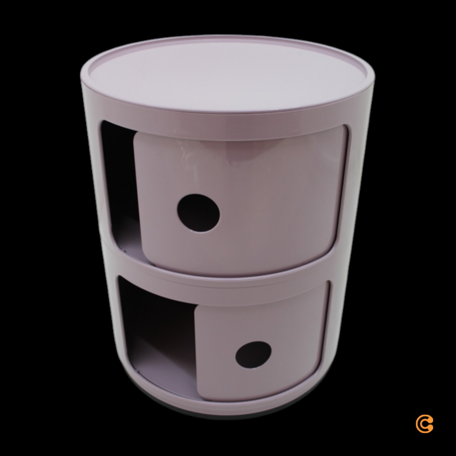 B-Ware Kartell Componibili Beistelltisch Container Mauve Rund 2 Ebenen Designklassiker  - 8058967361360