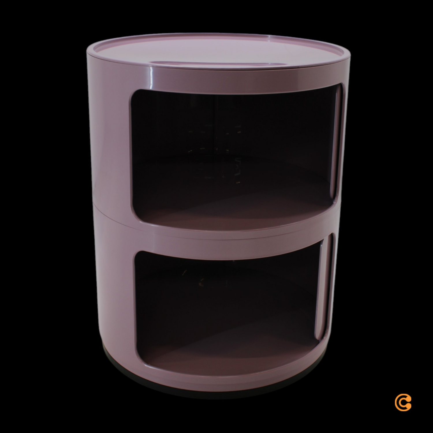B-Ware Kartell Componibili Beistelltisch Container Mauve Rund 2 Ebenen Designklassiker  - 8058967361360