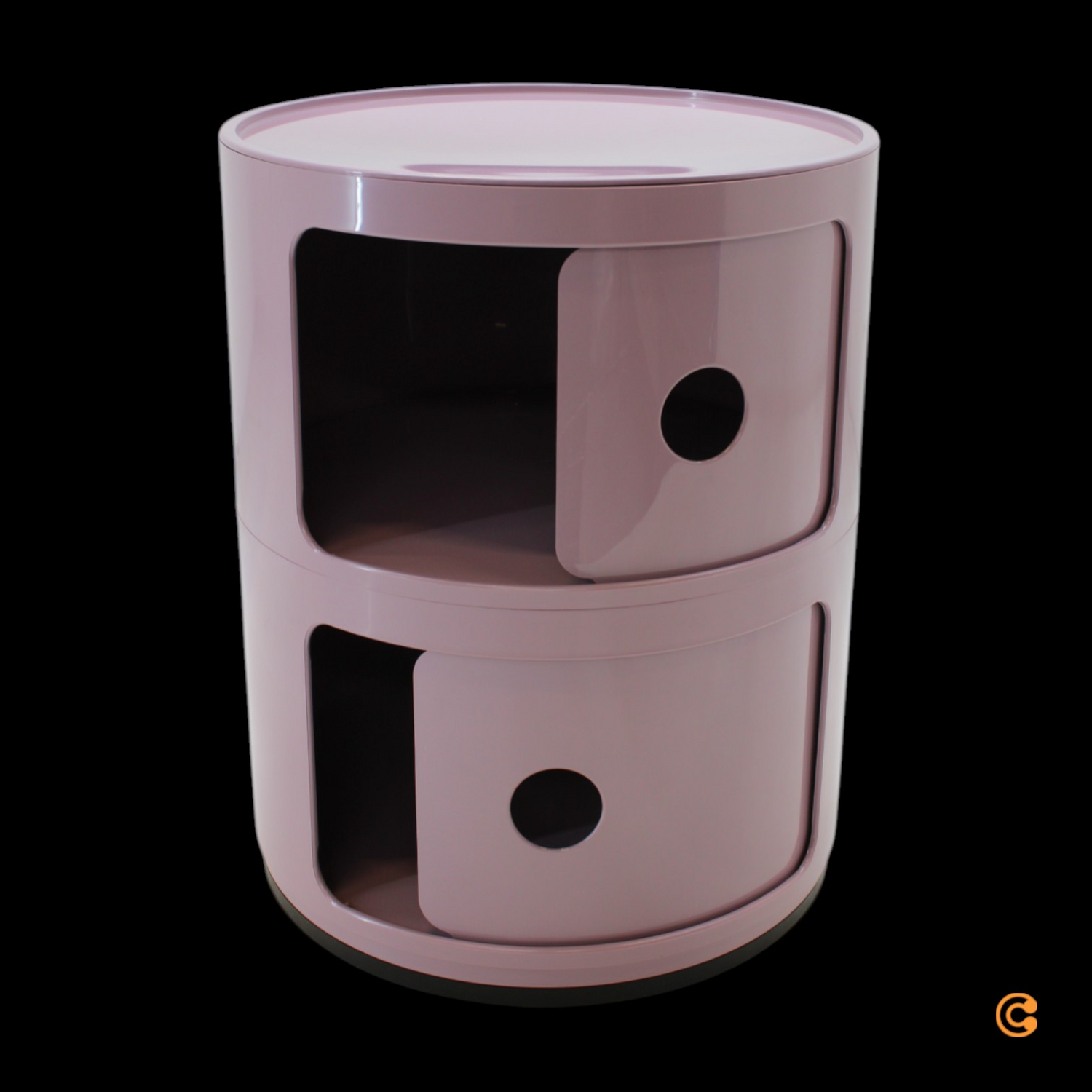 B-Ware Kartell Componibili Beistelltisch Container Mauve Rund 2 Ebenen Designklassiker  - 8058967361360