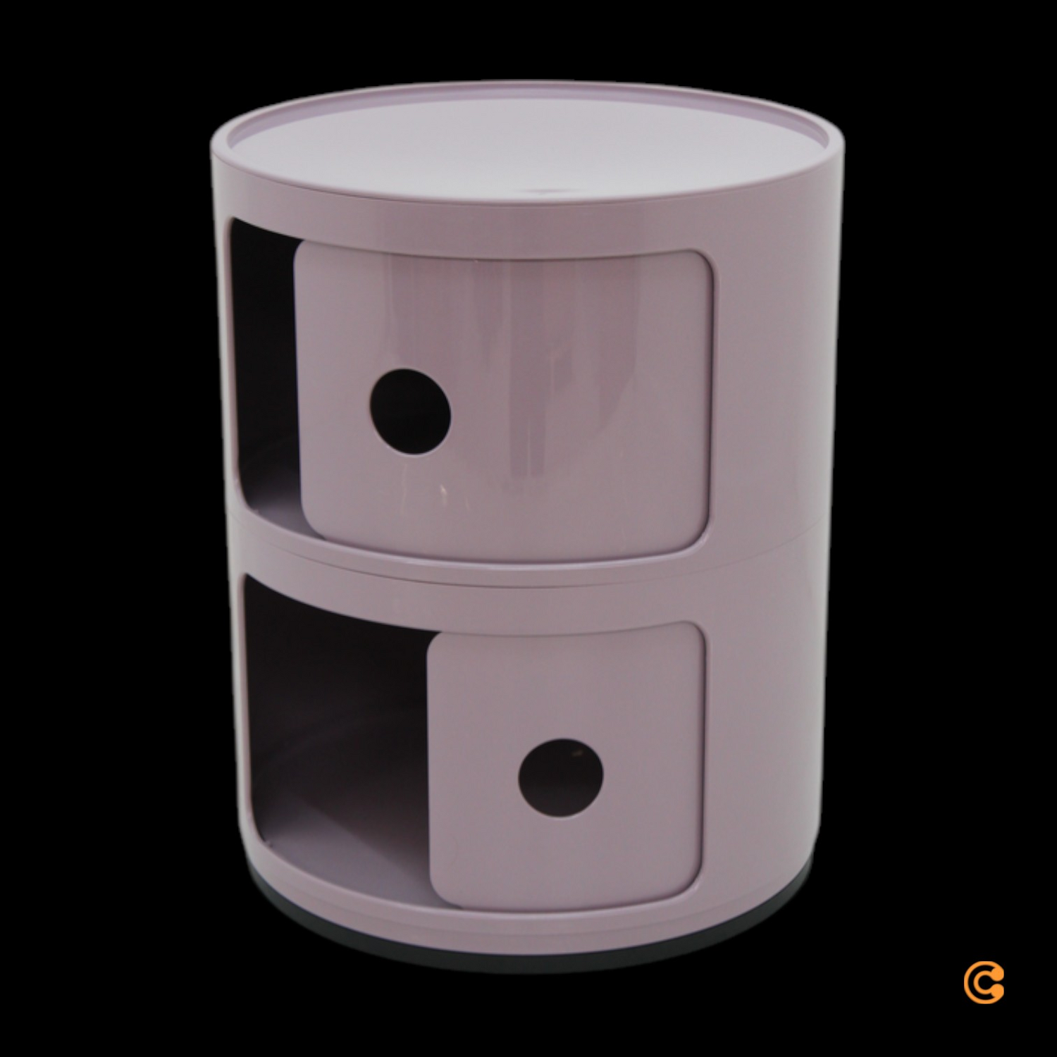 B-Ware Kartell Componibili Beistelltisch Container Mauve Rund 2 Ebenen Designklassiker  - 8058967361360