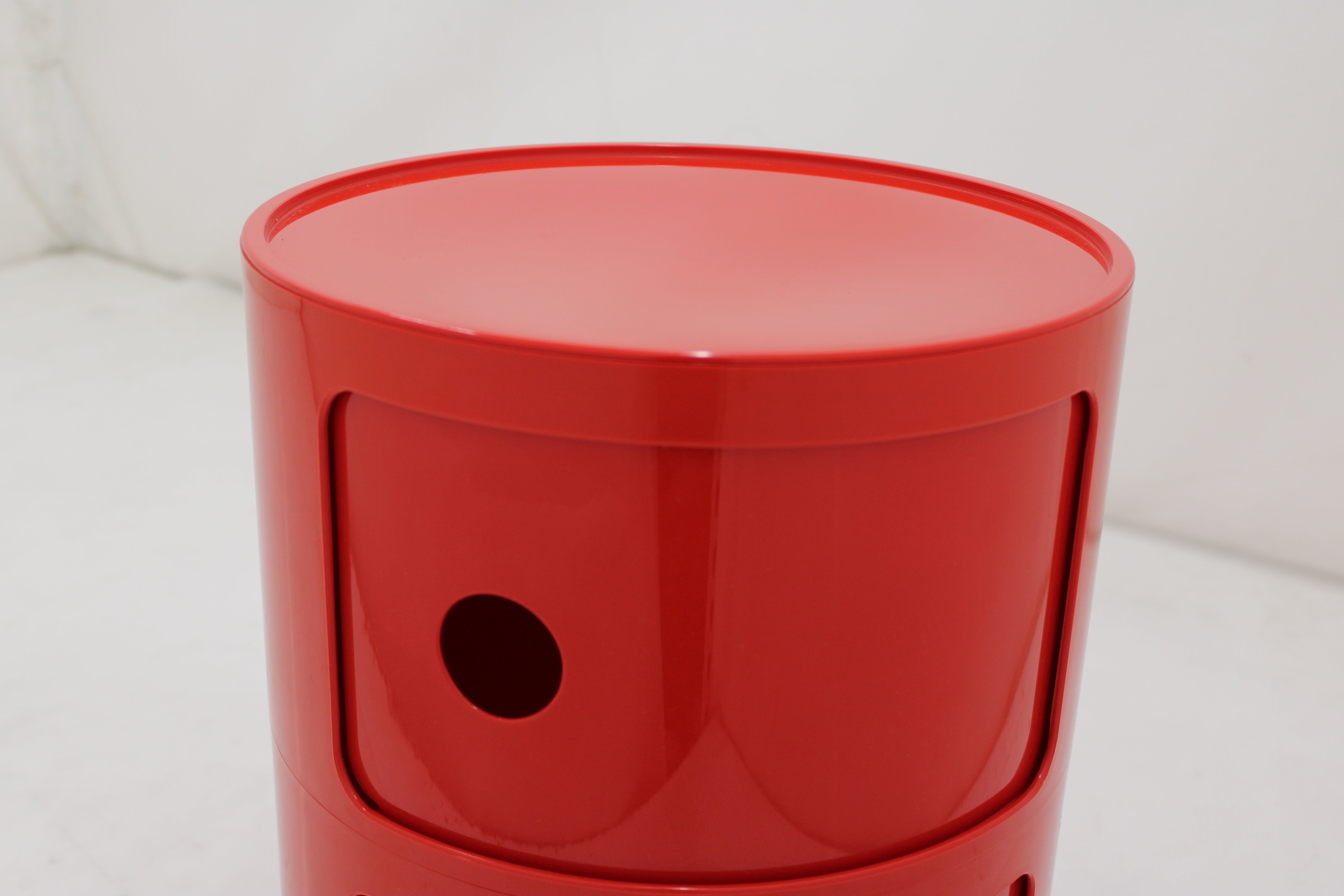 Kartell Componibili 4966 Kreisrunder Container zwei Ebenen Regal Box Rot - 8034105780408