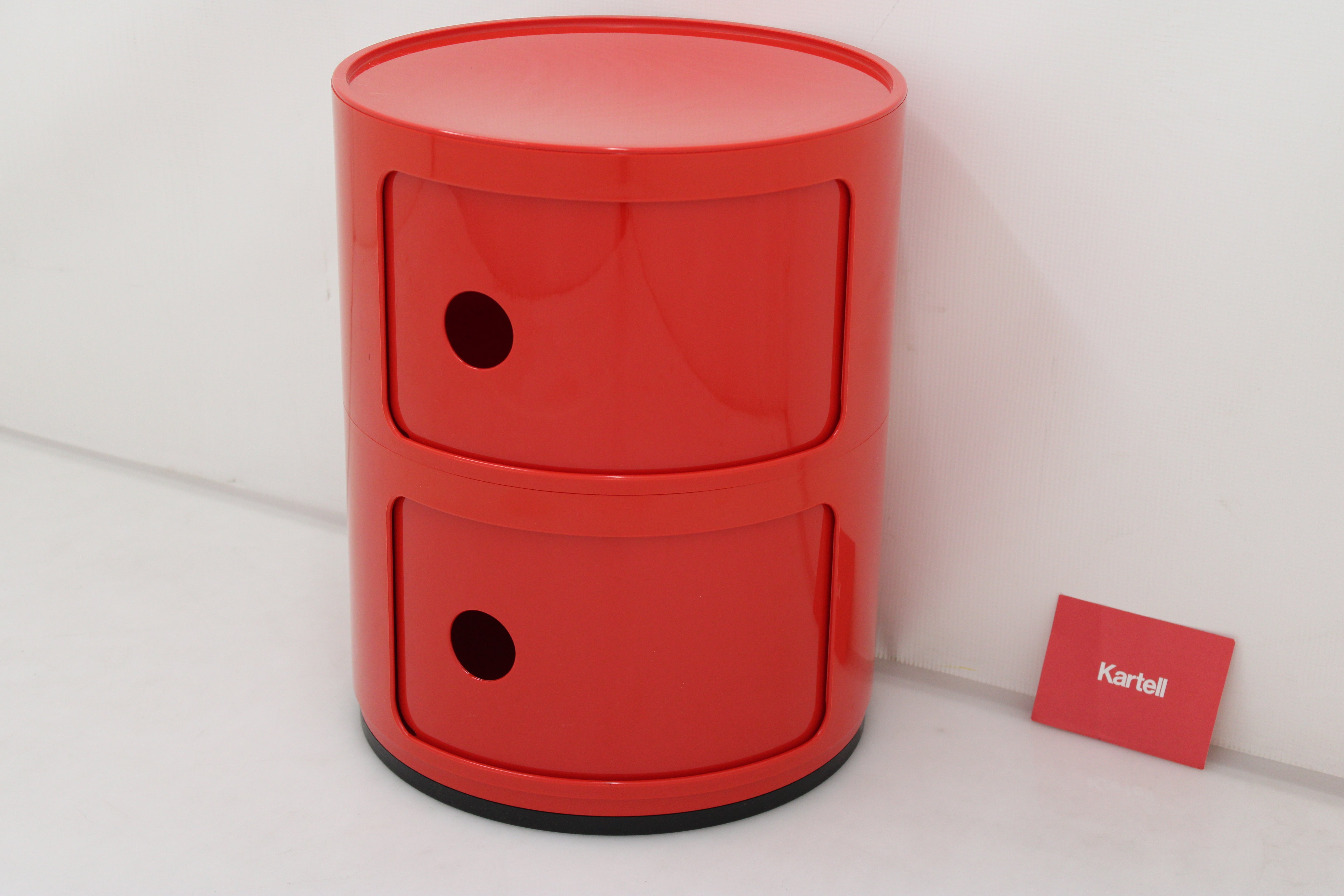 Kartell Componibili 4966 Kreisrunder Container zwei Ebenen Regal Box Rot - 8034105780408