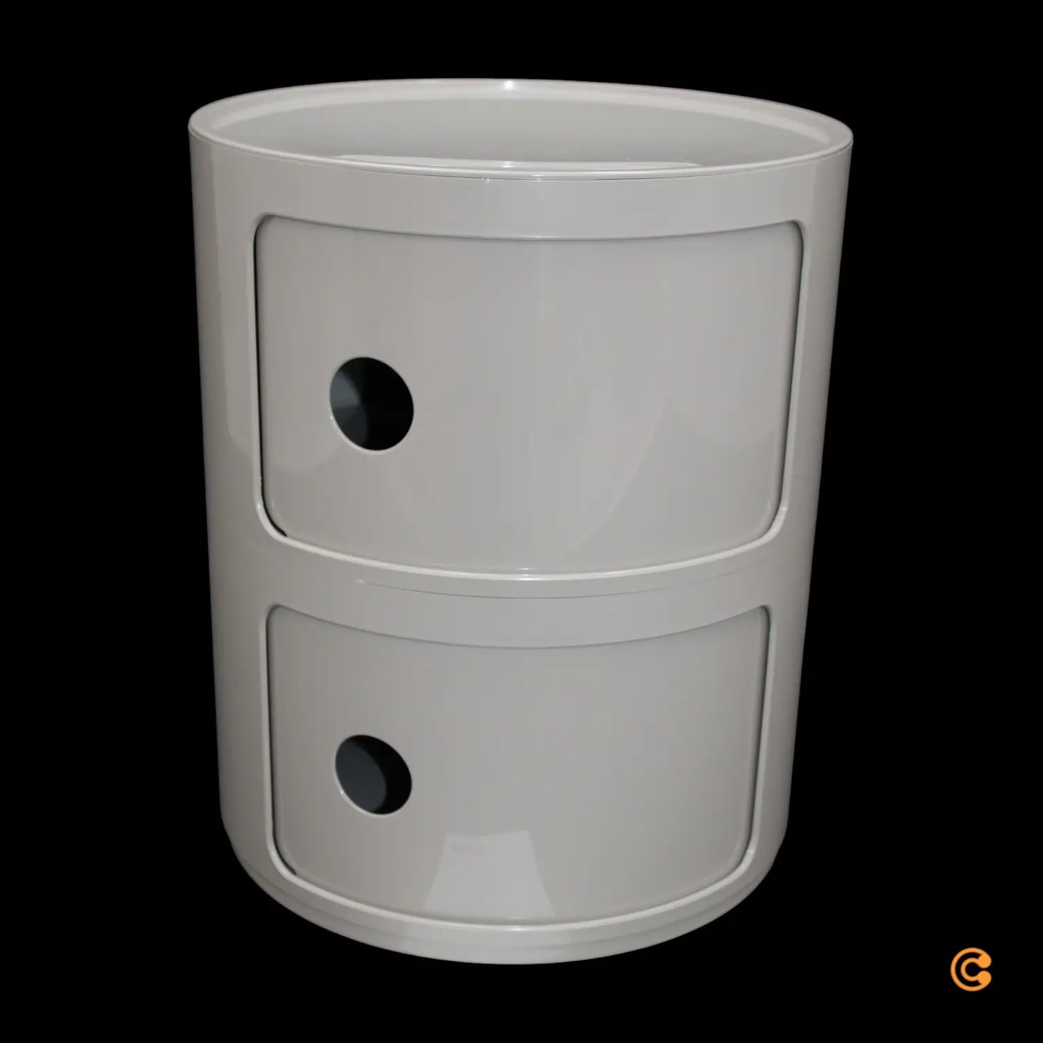 Kartell Componibili Container Schrank Aufbewahrung Rund 2 Ebenen Taubengrau B-Ware - 8058967361377
