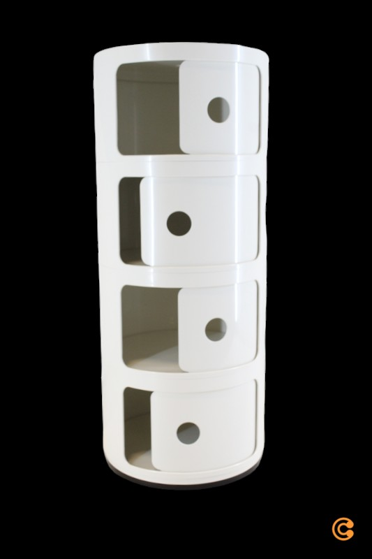 B-Ware Kartell Componibili 4985 Container Schrank Kommode Nachttisch Aufbewahrung Weiß  - 8058967250978