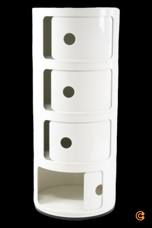 B-Ware Kartell Componibili 4985 Container Schrank Kommode Nachttisch Aufbewahrung Weiß  - 8058967250978