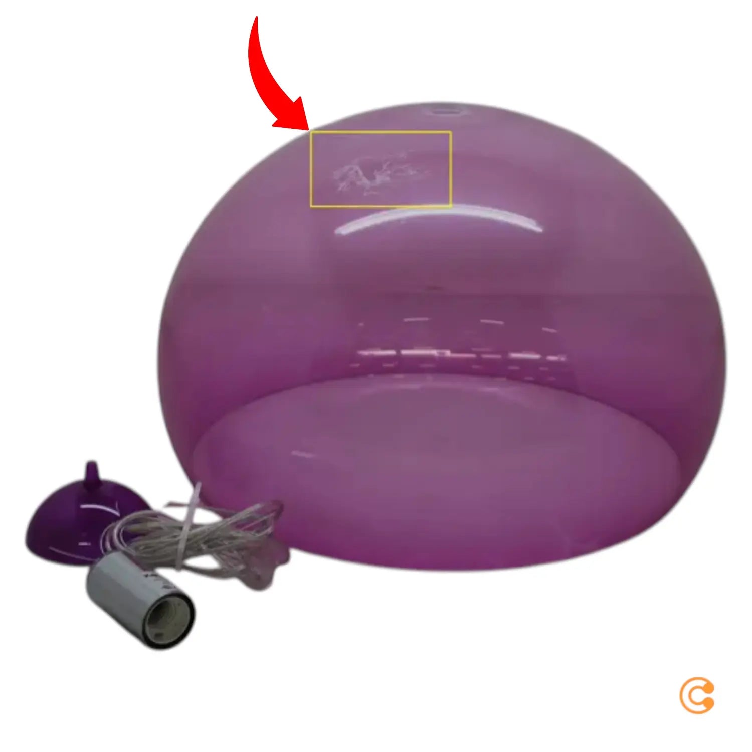 B-Ware Kartell Pendelleuchte Hängeleuchte Fl/Y Leuchte Pink Kugel Siehe Text/Foto - 8058967092561