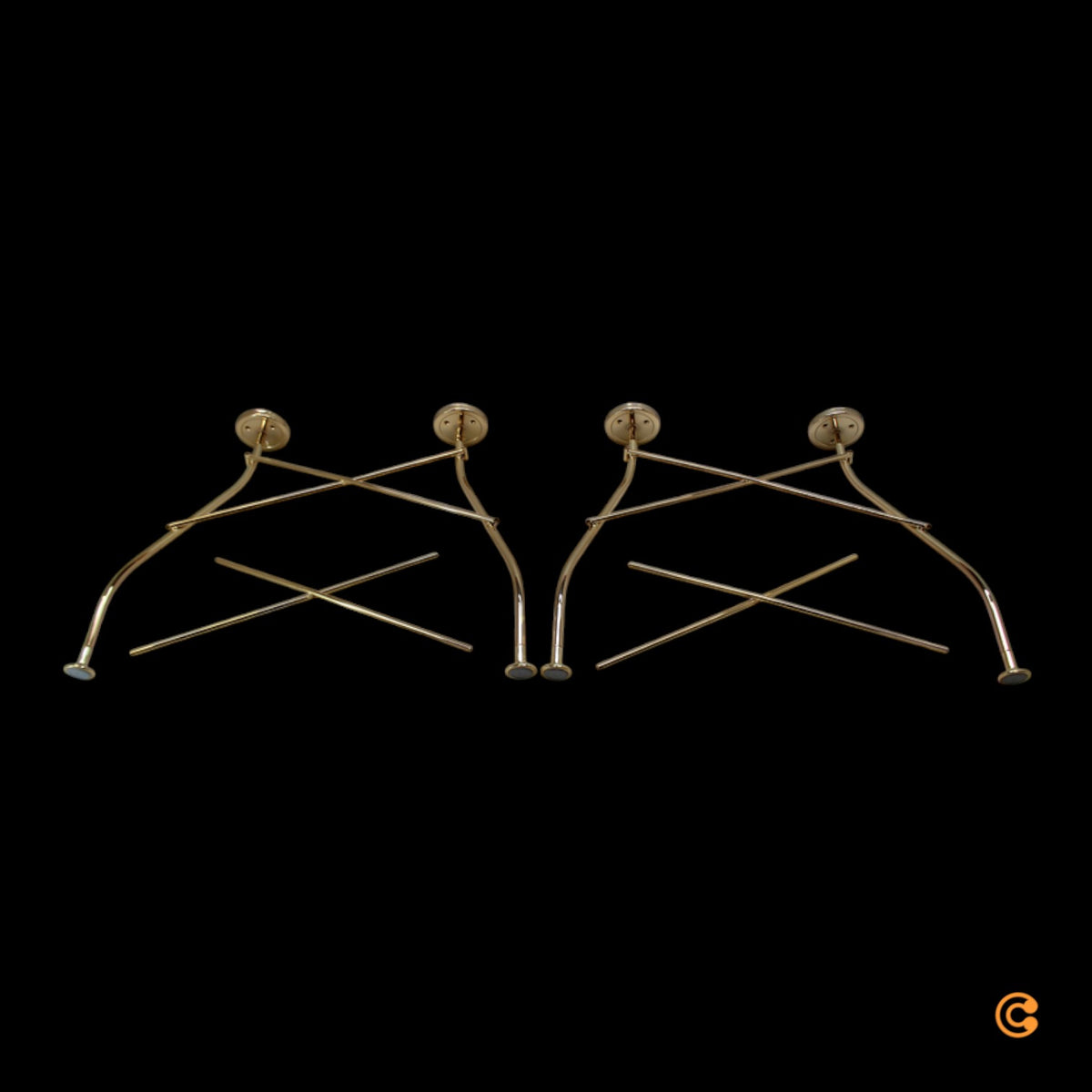 Kartell Tischgestell Glossy gold 72 cm 2 Doppelbeine 2 X-Streben - 8058967204698
