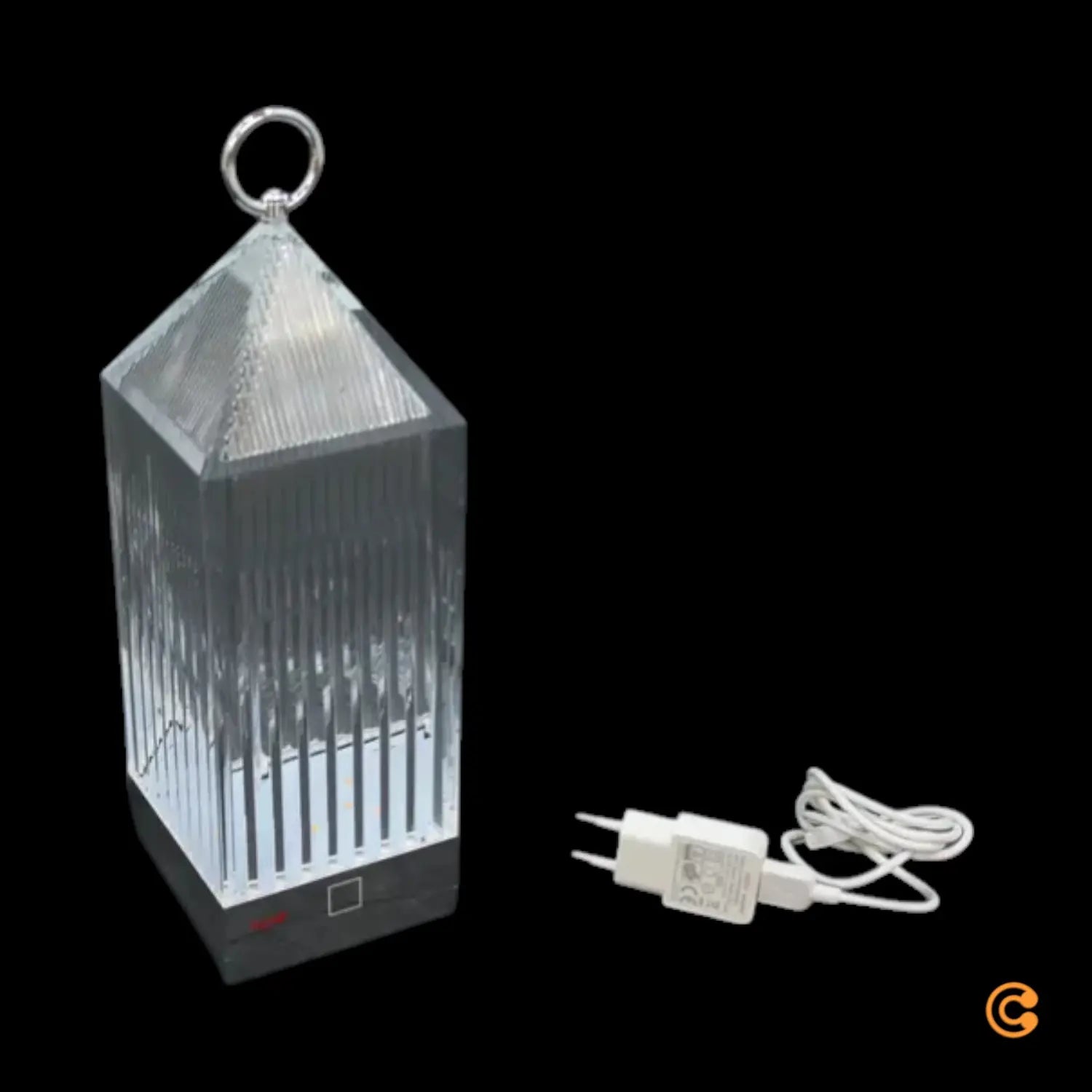 B-Ware Kartell Tischlampe Laterne Led Kristall Transparent Outdoor Lampe Akku Designer - 8058967267877