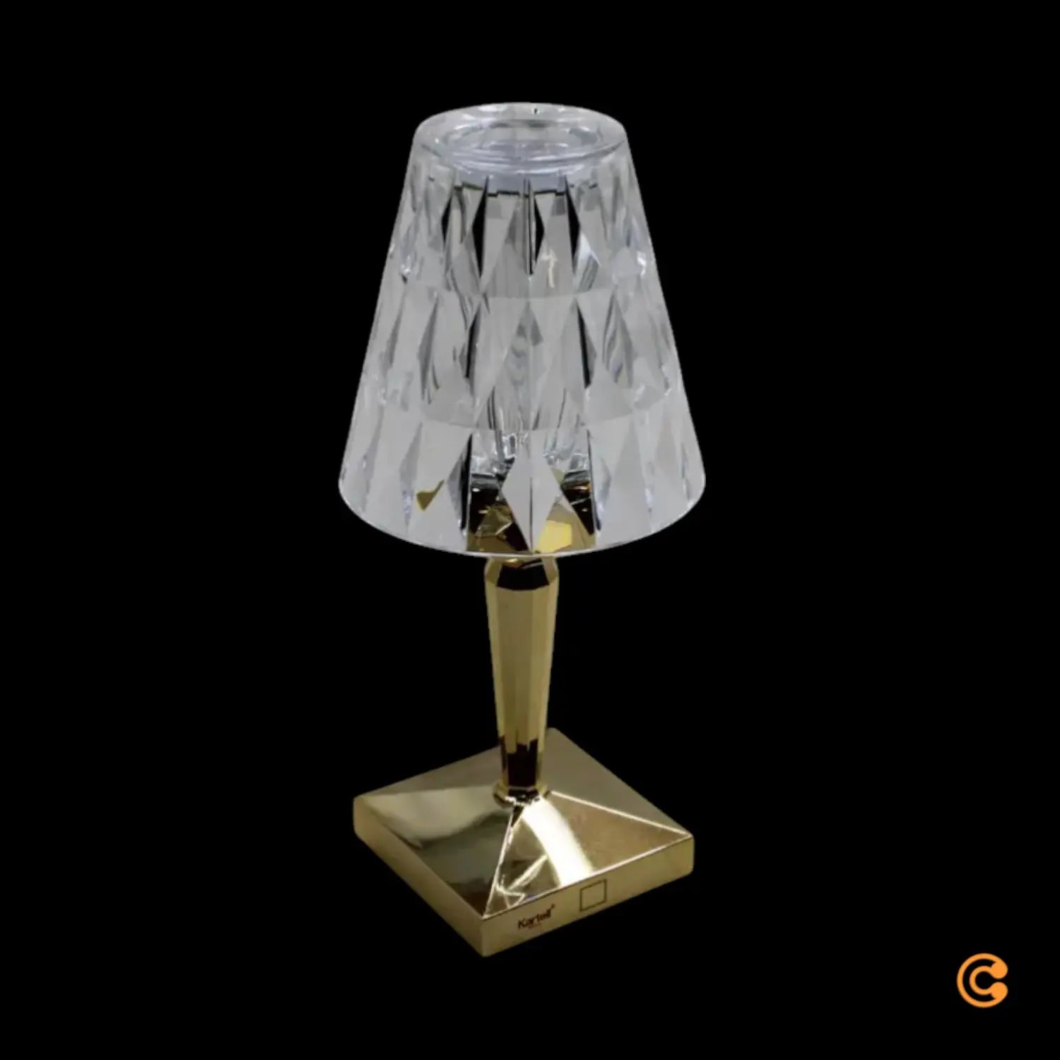 B-Ware Kartell Tischleuchte Tischlampe Led Akku Lampe Battery Leuchte Gold Transparent  - 8058967199666