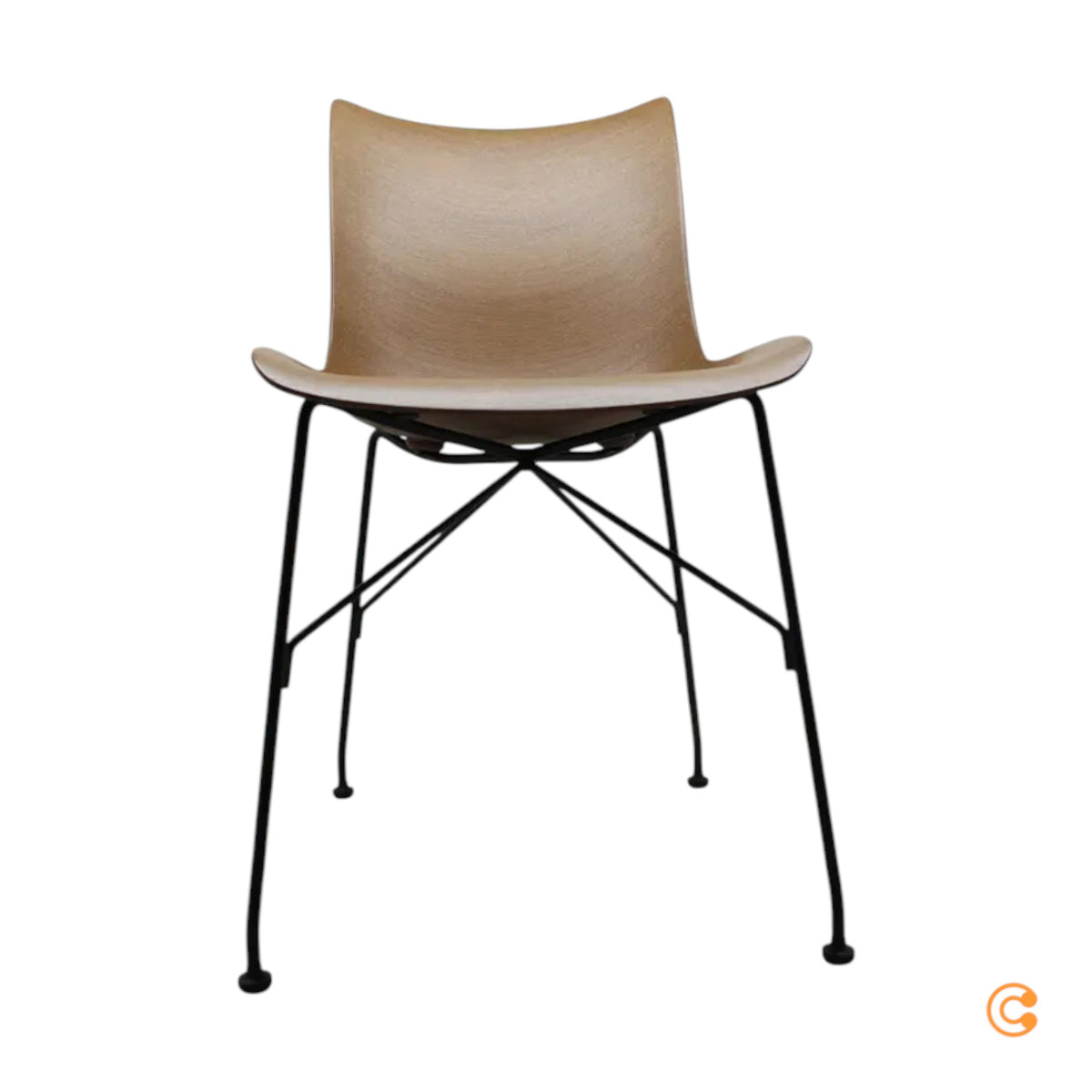 Kartell P/Wood Stuhl Sessel schwarz Buche dunkel Esszimmerstuhl Modernes Design - 8058967294835