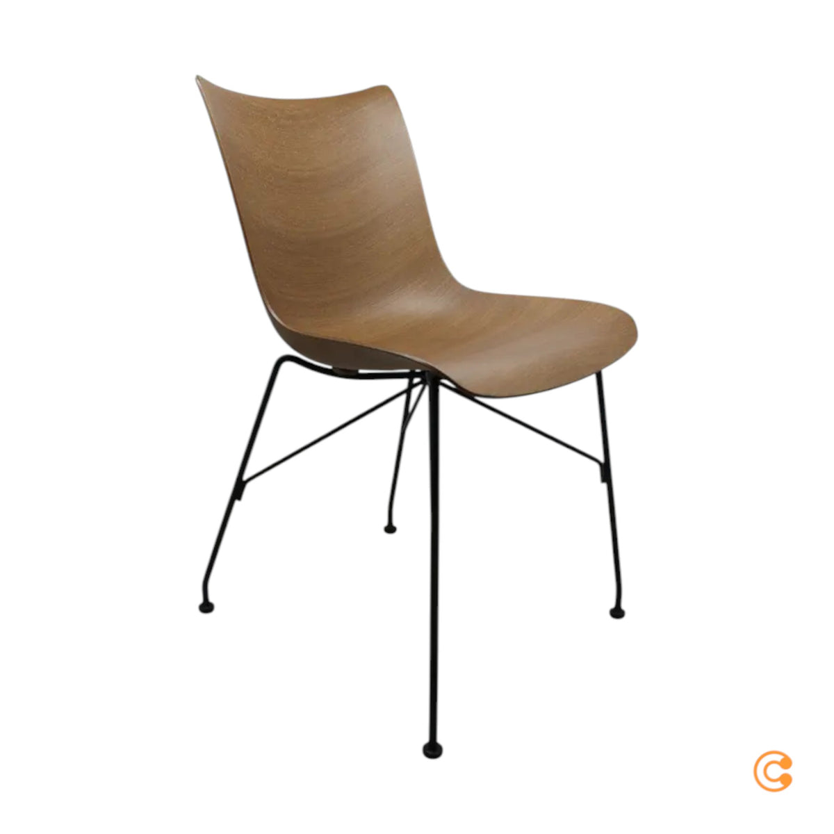 Kartell P/Wood Stuhl Sessel schwarz Buche dunkel Esszimmerstuhl Modernes Design - 8058967294835