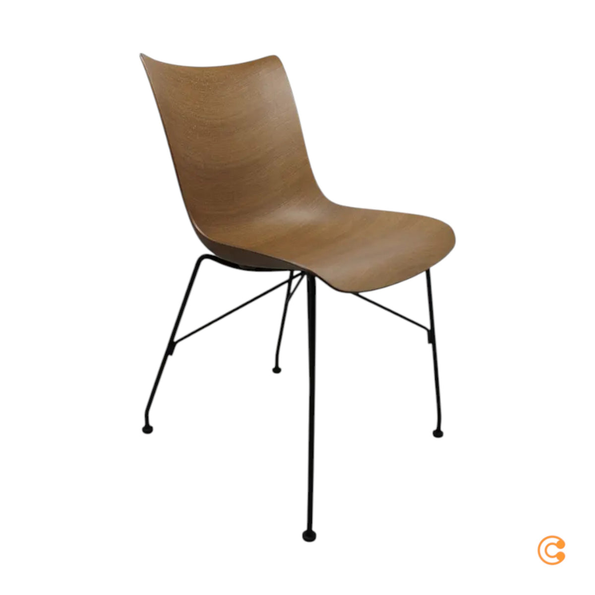 Kartell P/Wood Stuhl Sessel schwarz Buche dunkel Esszimmerstuhl Modernes Design - 8058967294835