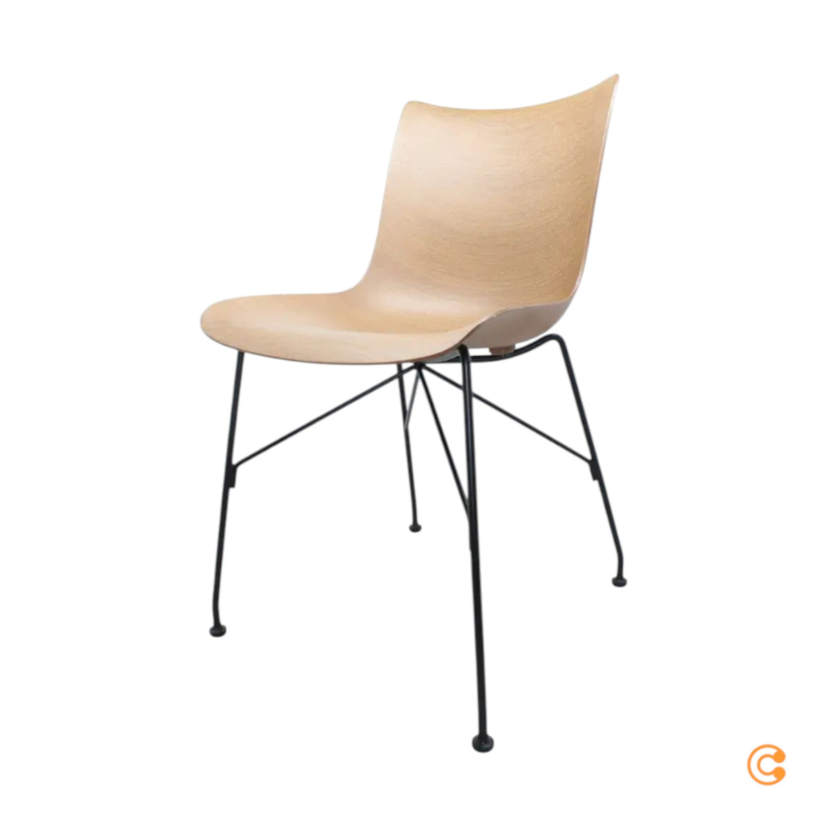 Kartell P/Wood Stuhl Sessel schwarz Buche dunkel Esszimmerstuhl Modernes Design - 8058967294835
