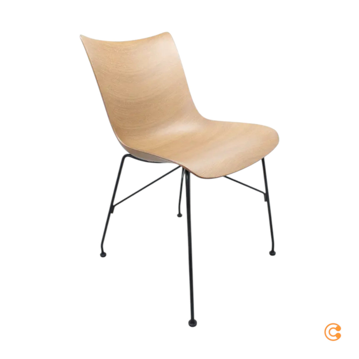 Kartell P/Wood Stuhl Sessel schwarz Buche dunkel Esszimmerstuhl Modernes Design - 8058967294835
