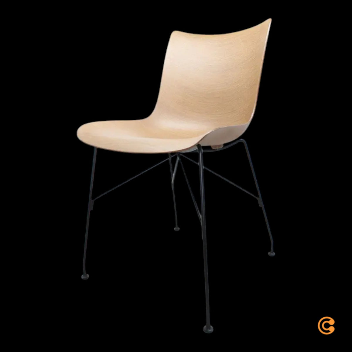 Kartell P/Wood Stuhl Sessel schwarz Buche dunkel Esszimmerstuhl Modernes Design - 8058967294835