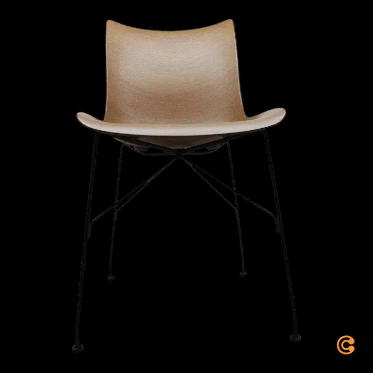 Kartell P/Wood Stuhl Sessel schwarz Buche dunkel Esszimmerstuhl Modernes Design - 8058967294835