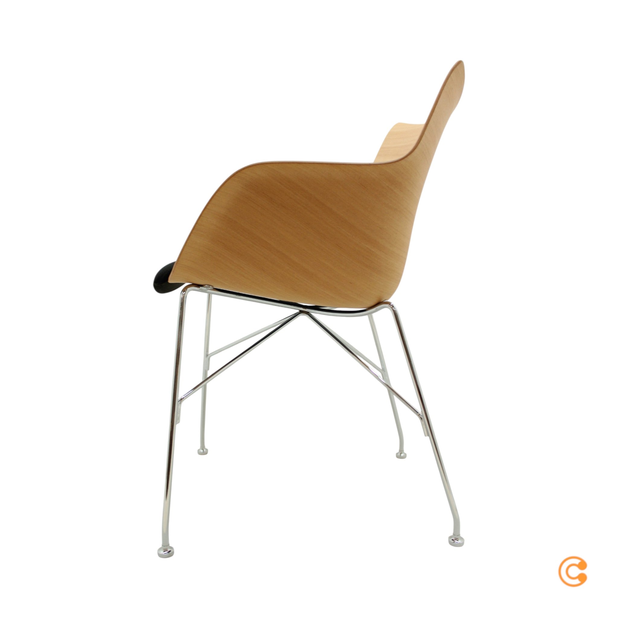 Kartell Q/Wood Stuhl mit Rollen Bürostuhl Schreibtischstuhl Drehstuhl Bürosessel - 8058967310429