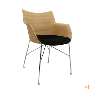 B-Ware Kartell Q/Wood Stuhl mit Rollen Bürostuhl Schreibtischstuhl Drehstuhl Bürosessel