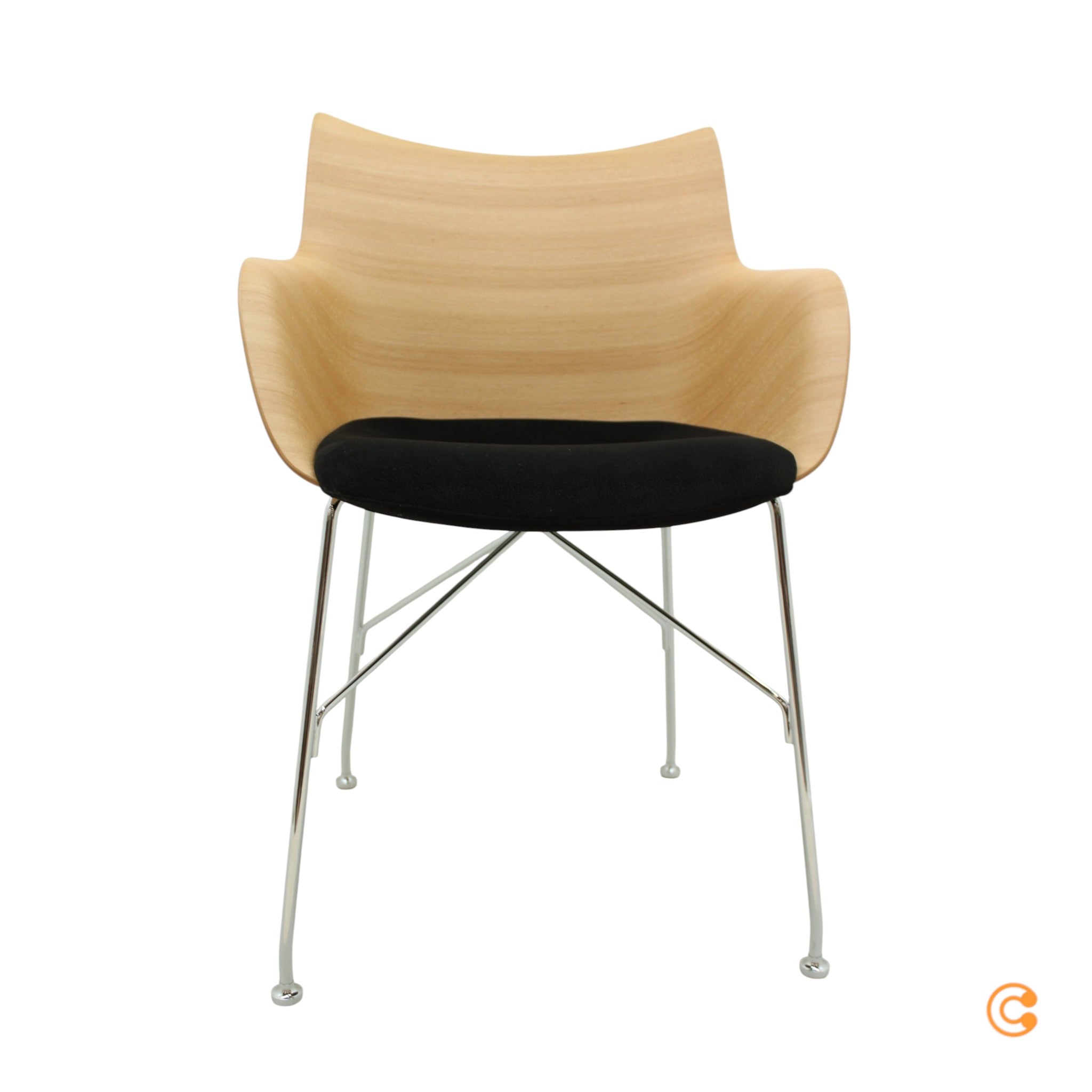 Kartell Q/Wood Stuhl mit Rollen Bürostuhl Schreibtischstuhl Drehstuhl Bürosessel - 8058967310429